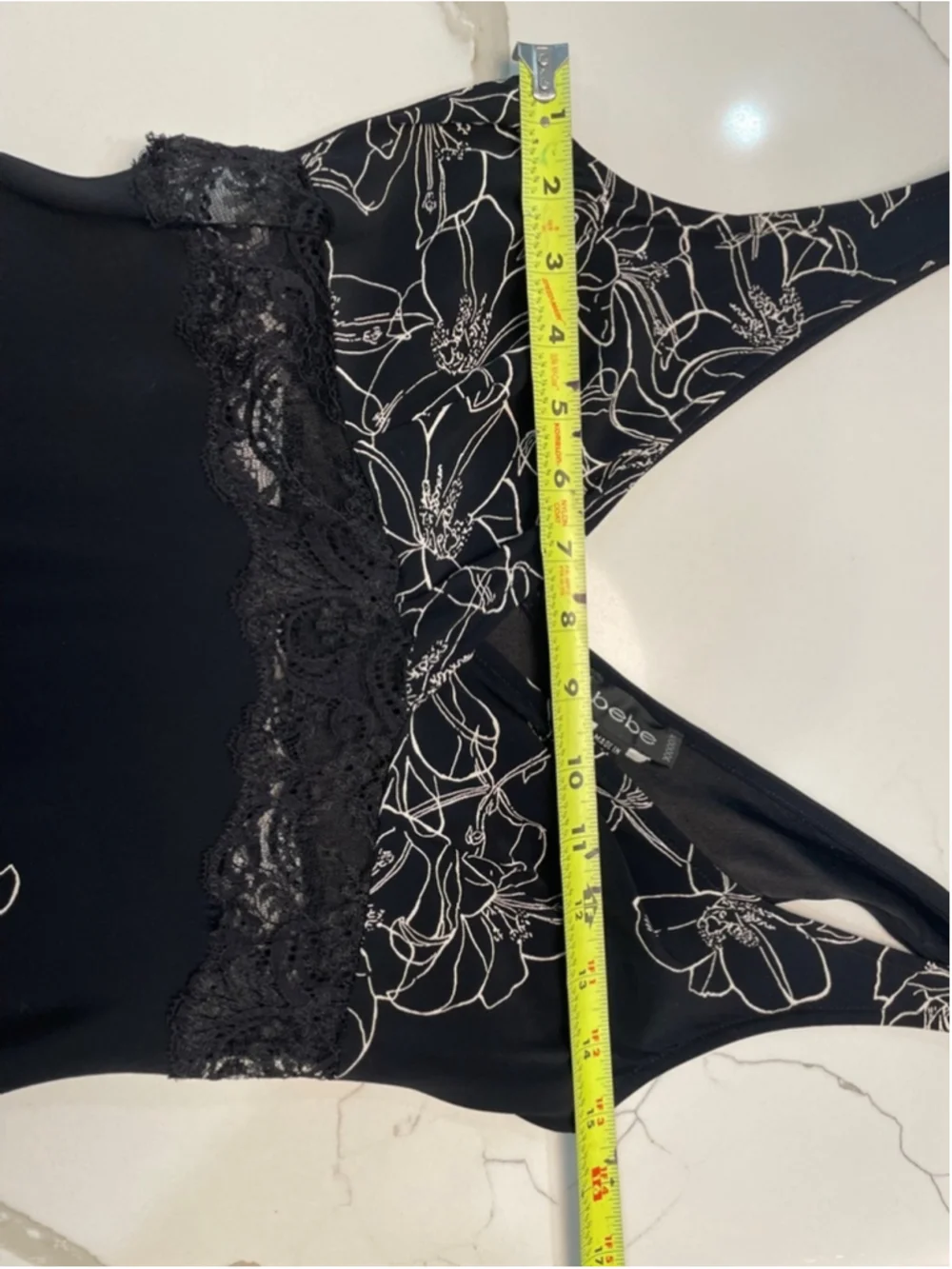 bebe Floral Silk Midi Dress Lace Babydoll Empire Waist Whimsygoth Cocktail S - Picture 8 of 11